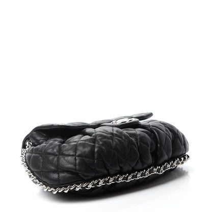 Chanel Washed Lambskin Quilted Medium Chain Around Messenger Black 4 of 20