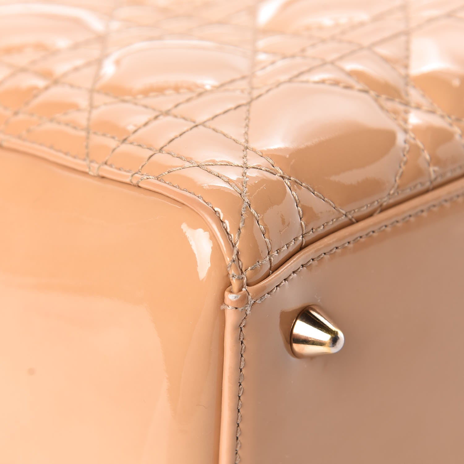 Christian Dior Patent Cannage Medium Lady Dior Beige 11 of 21