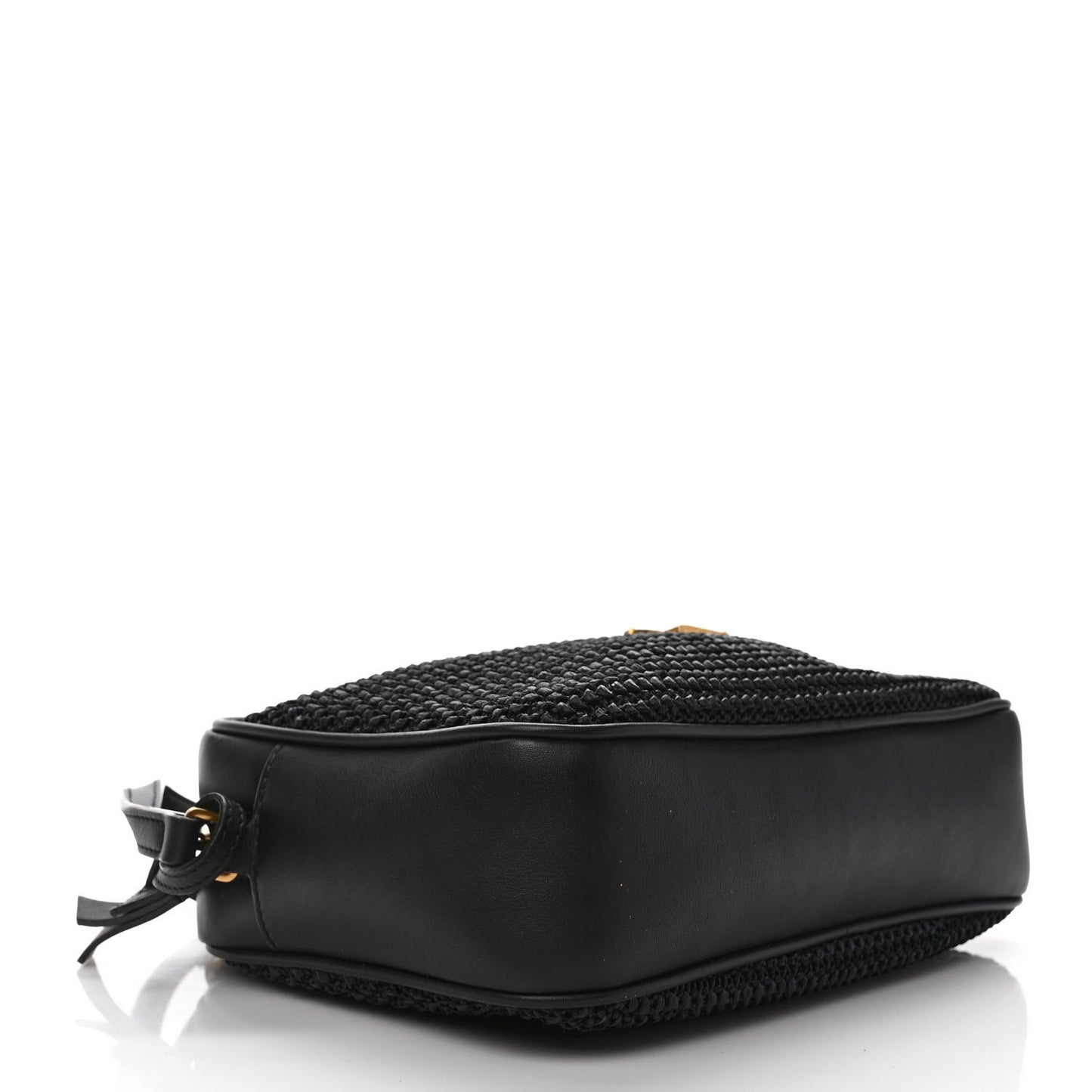 Raffia Canvas Monogram Lou Camera Bag Black