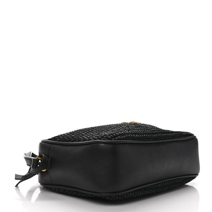 Saint Laurent Raffia Canvas Monogram Lou Camera Bag Black 4 of 10
