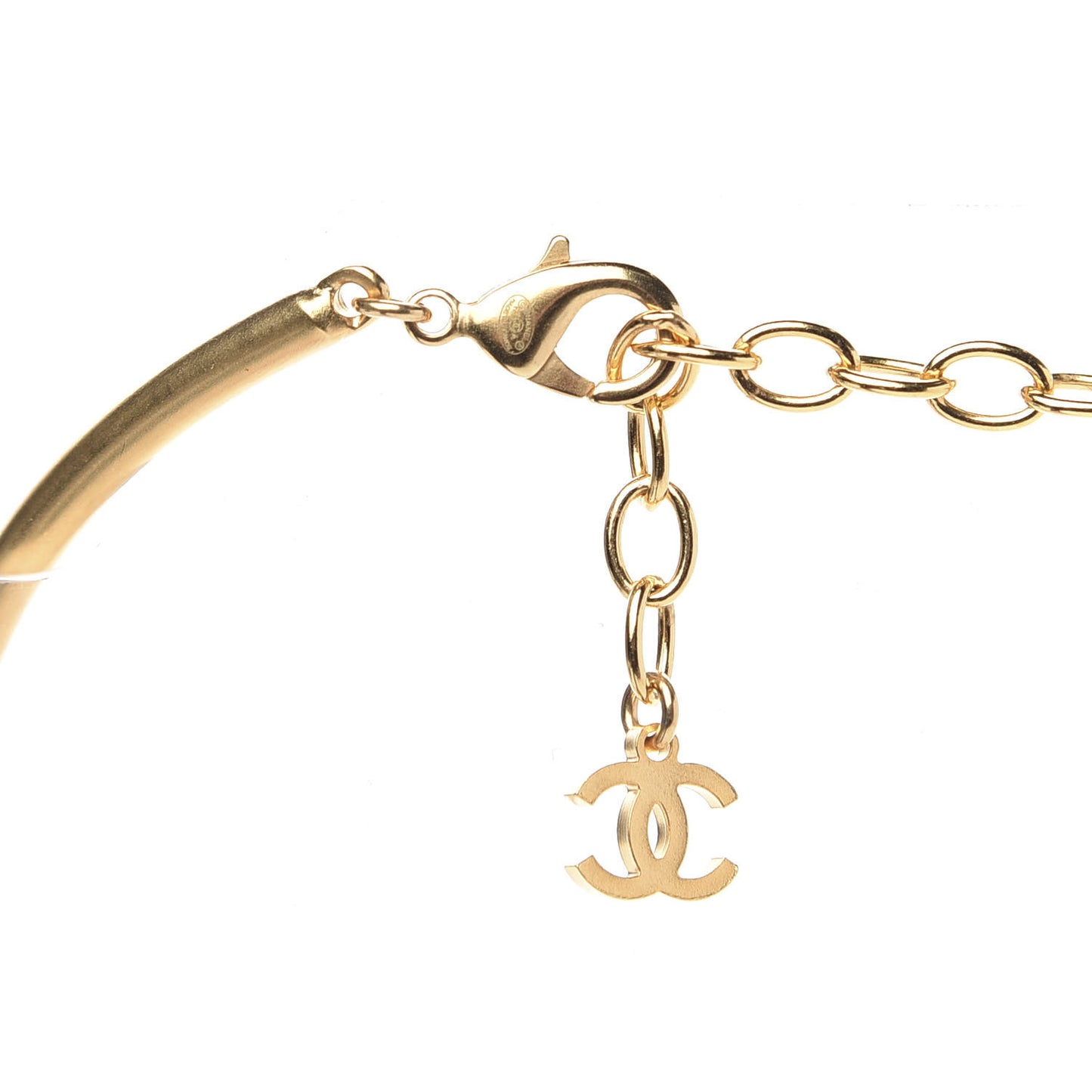 Crystal Sparkling Wheat CC Necklace Gold