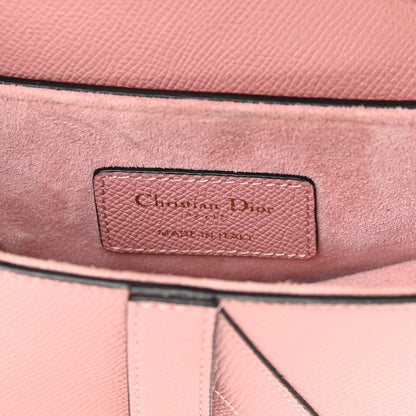Christian Dior Grained Calfskin Mini Saddle Bag With Strap Pink 6 of 13