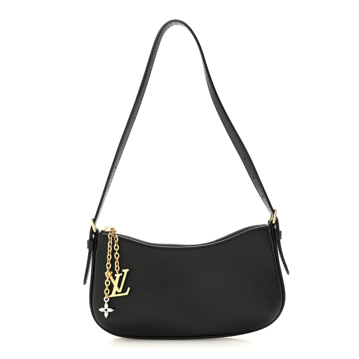Calfskin LV Bloom Pochette  Black