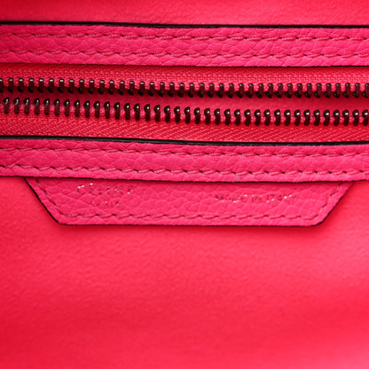 Celine Drummed Calfskin Mini Luggage Fluo Pink 6 of 9