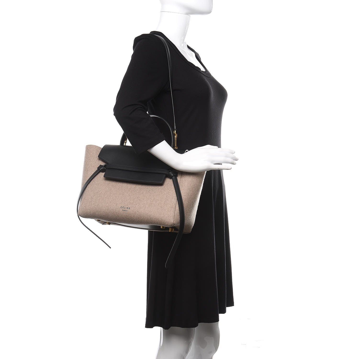 Celine Felt Smooth Calfskin Mini Belt Bag Beige 2 of 9