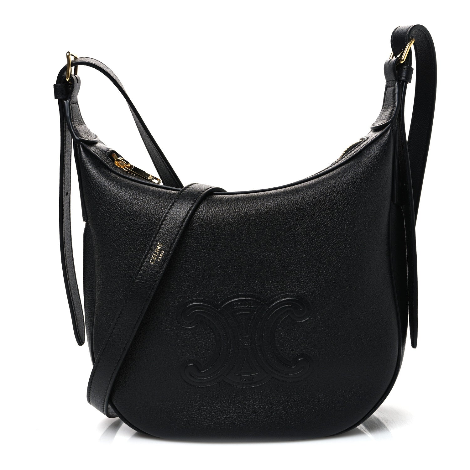 Saint Laurent Supple Calfskin Cuir Triomphe Small Heloise Shoulder Bag Black 1 of 11
