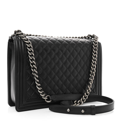 Chanel Lambskin Quilted Large Boy Flap Black 3 of 10