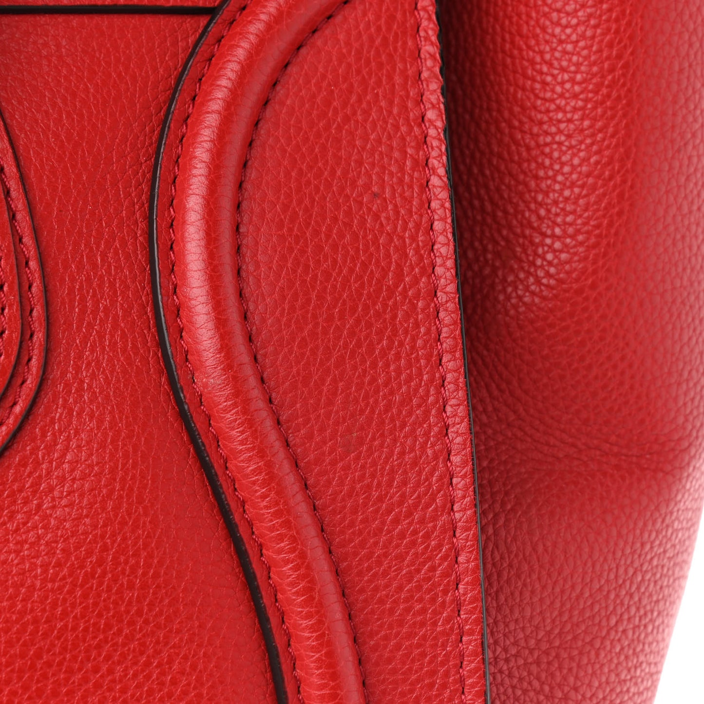 Drummed Calfskin Mini Luggage Coquelicot