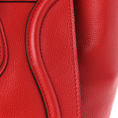 Celine Drummed Calfskin Mini Luggage Coquelicot 9 of 9