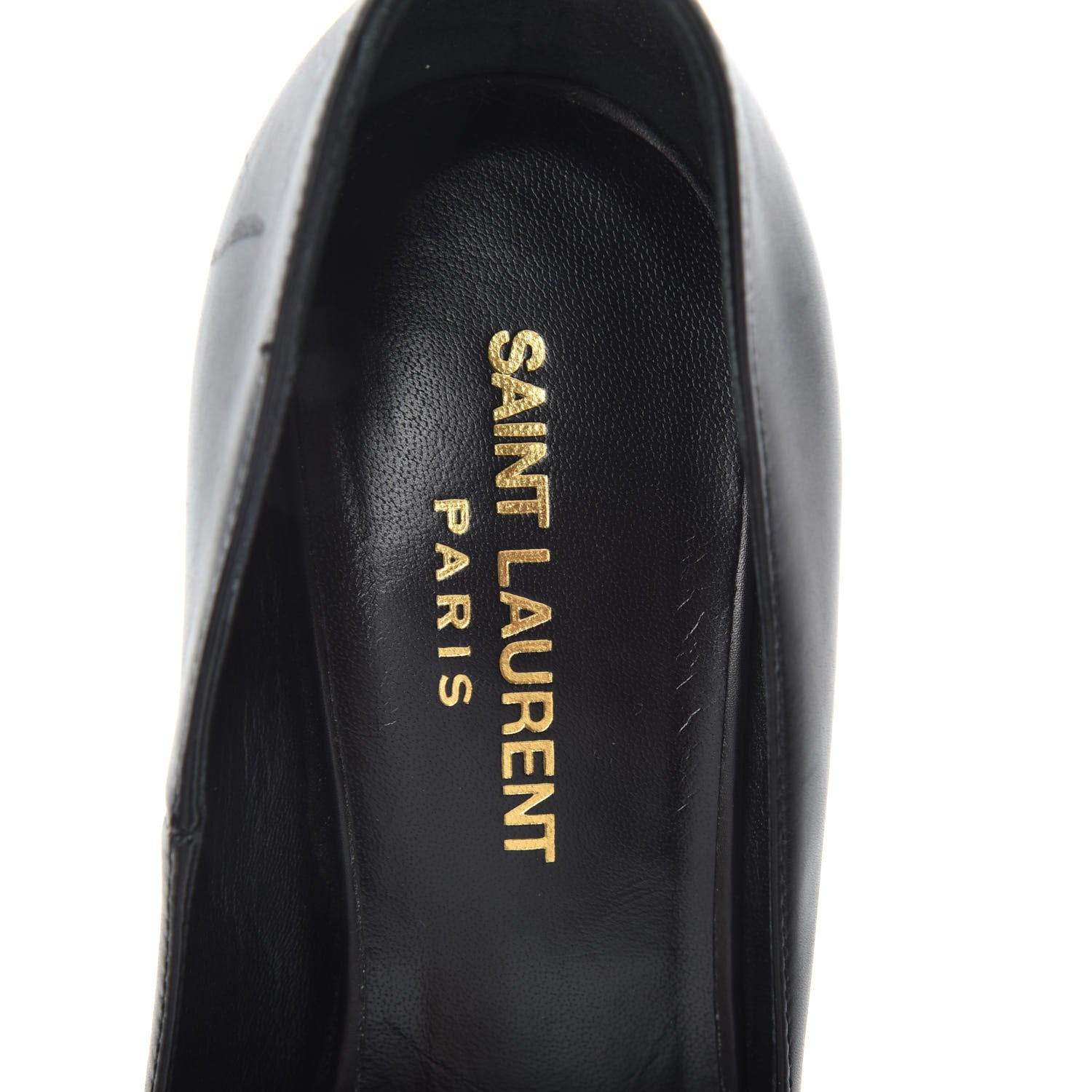 Saint Laurent Pebbled Patent Calfskin Janis 105 Pumps Black 5 of 7