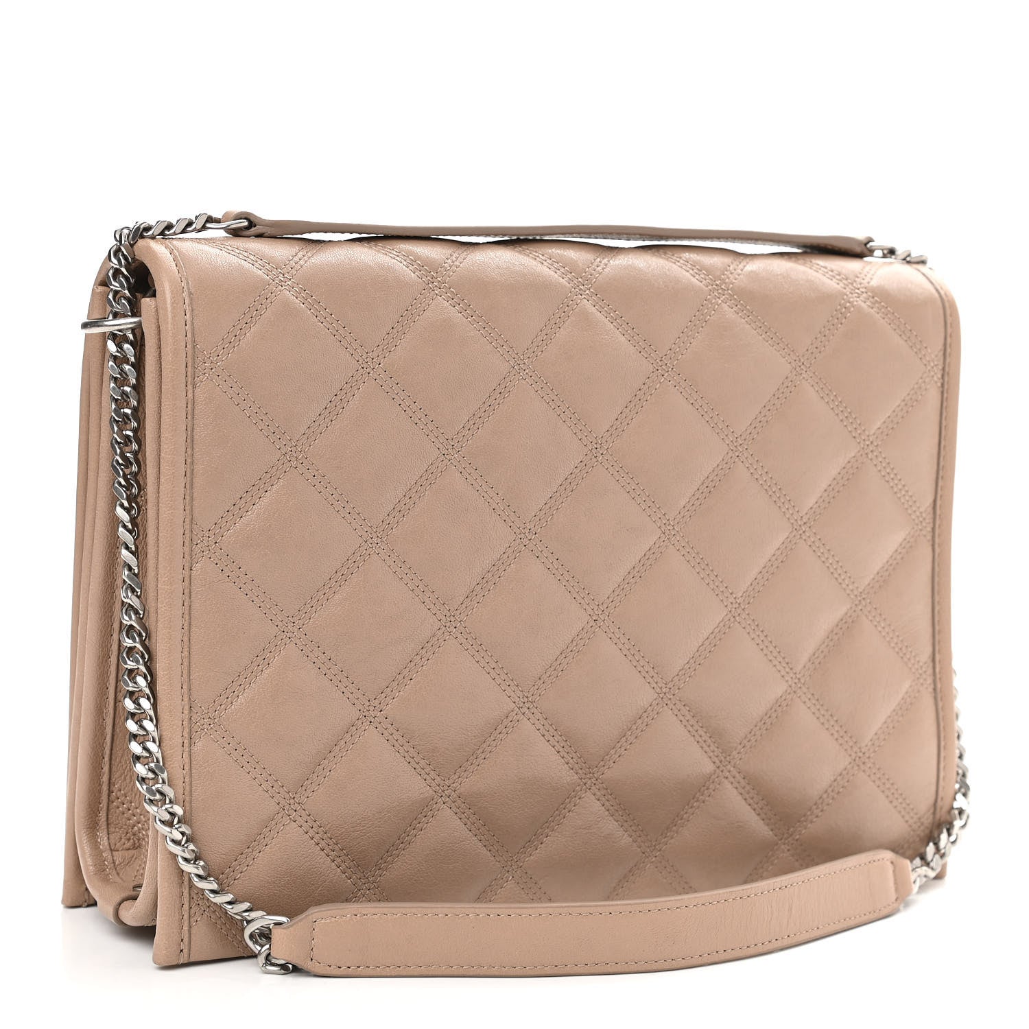 Saint Laurent Lambskin Quilted Small Becky Chain Bag Gold Sand 3 of 10