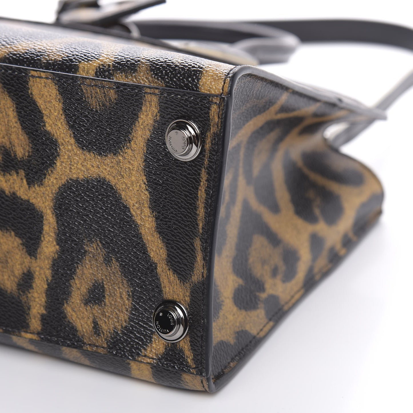 Canvas Calfskin Wild Animal Print City Steamer EW Marron