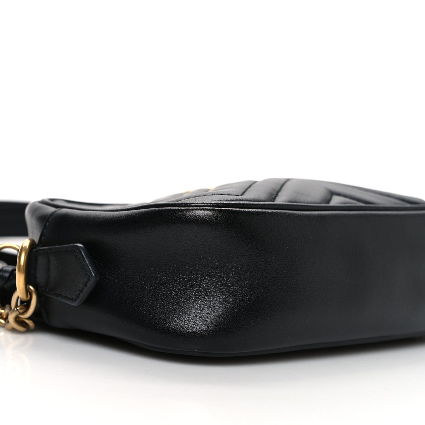 Calfskin Matelasse Mini GG Marmont Chain Shoulder Bag Black