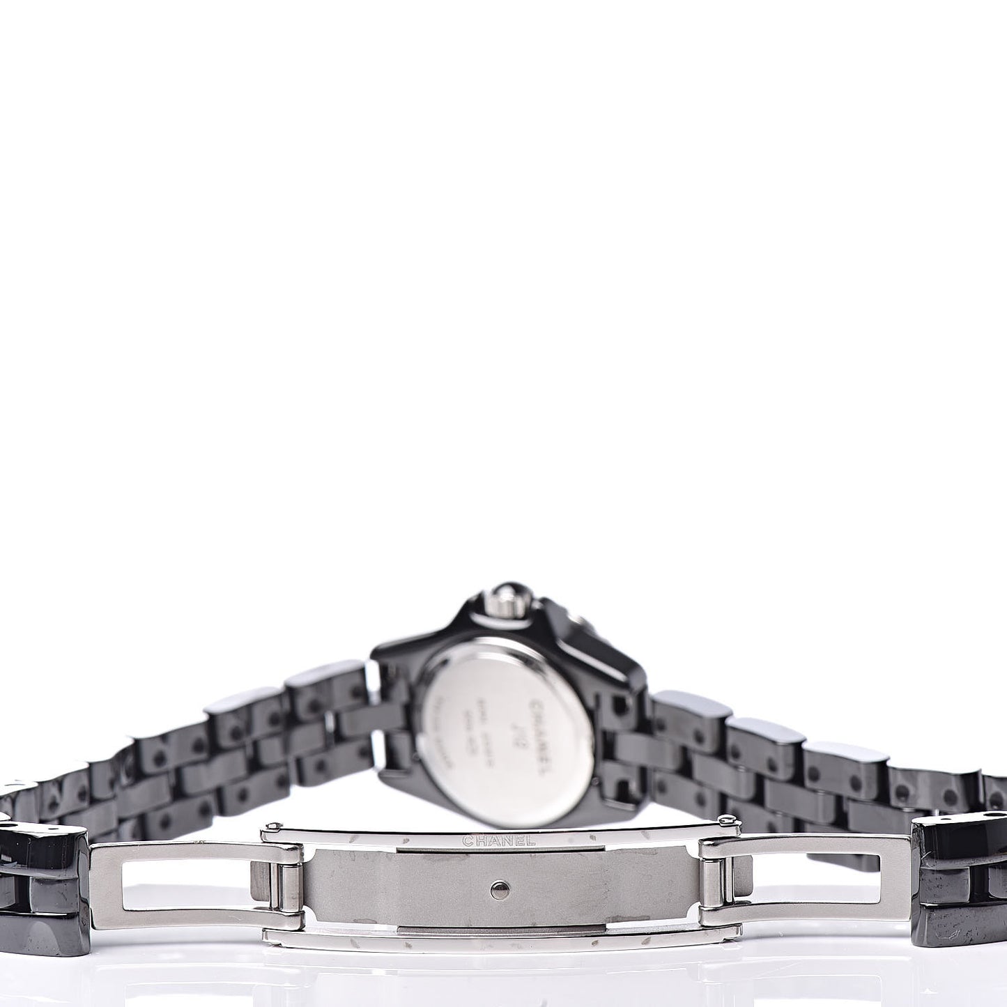 Stainless Steel Ceramic Diamond Bezel 19mm J12 Quartz Watch Black