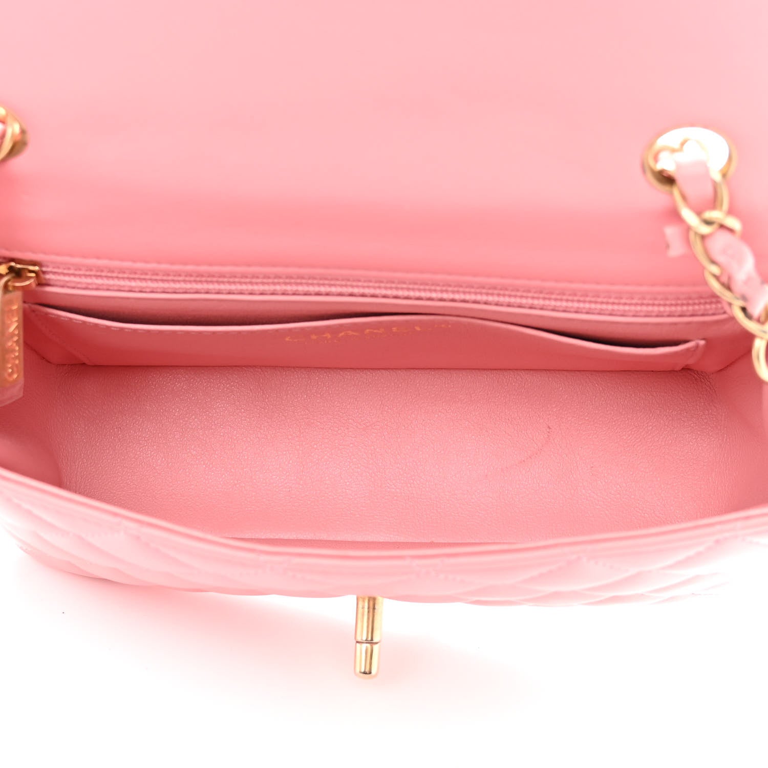 Chanel Lambskin Quilted Mini Rectangular Flap Pink 5 of 15