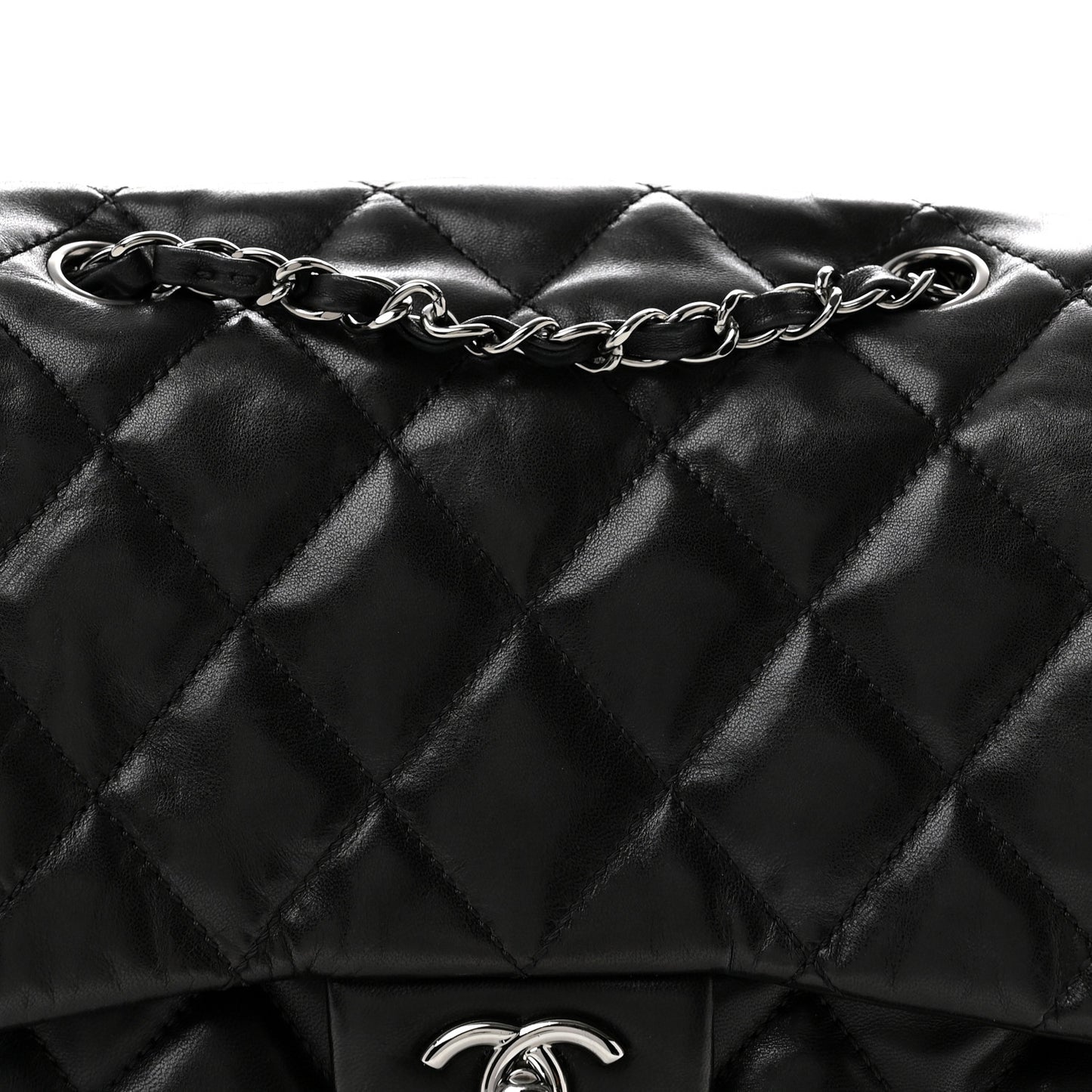 Lambskin Quilted Large Chanel 3 Flap Black