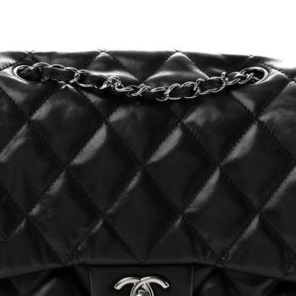 Chanel Lambskin Quilted Large Chanel 3 Flap Black 8 of 14