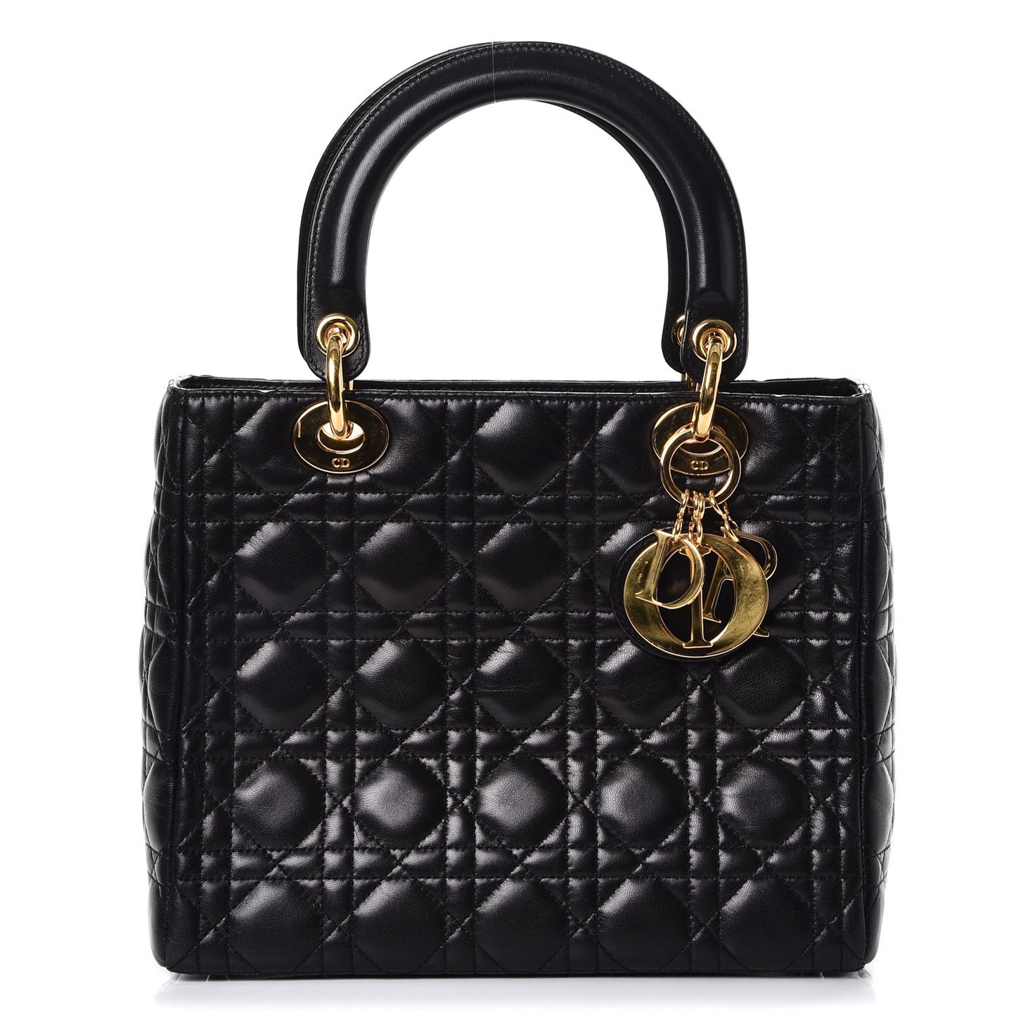 Lambskin Cannage Medium Lady Dior Black