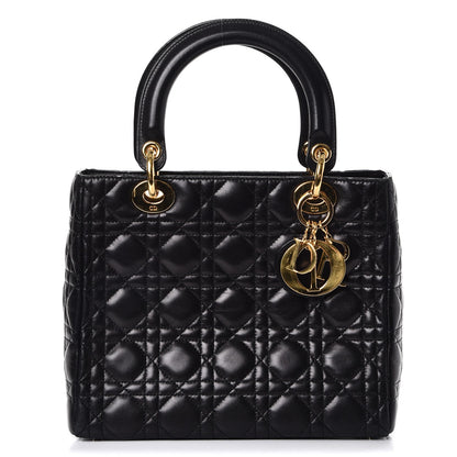 Christian Dior Lambskin Cannage Medium Lady Dior Black 1 of 14