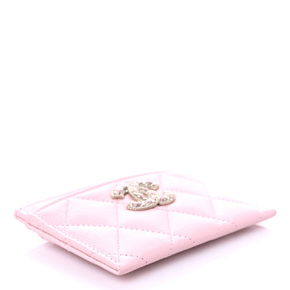 Chanel Caviar Quilted Crystal Card Holder Pink 4 of 8