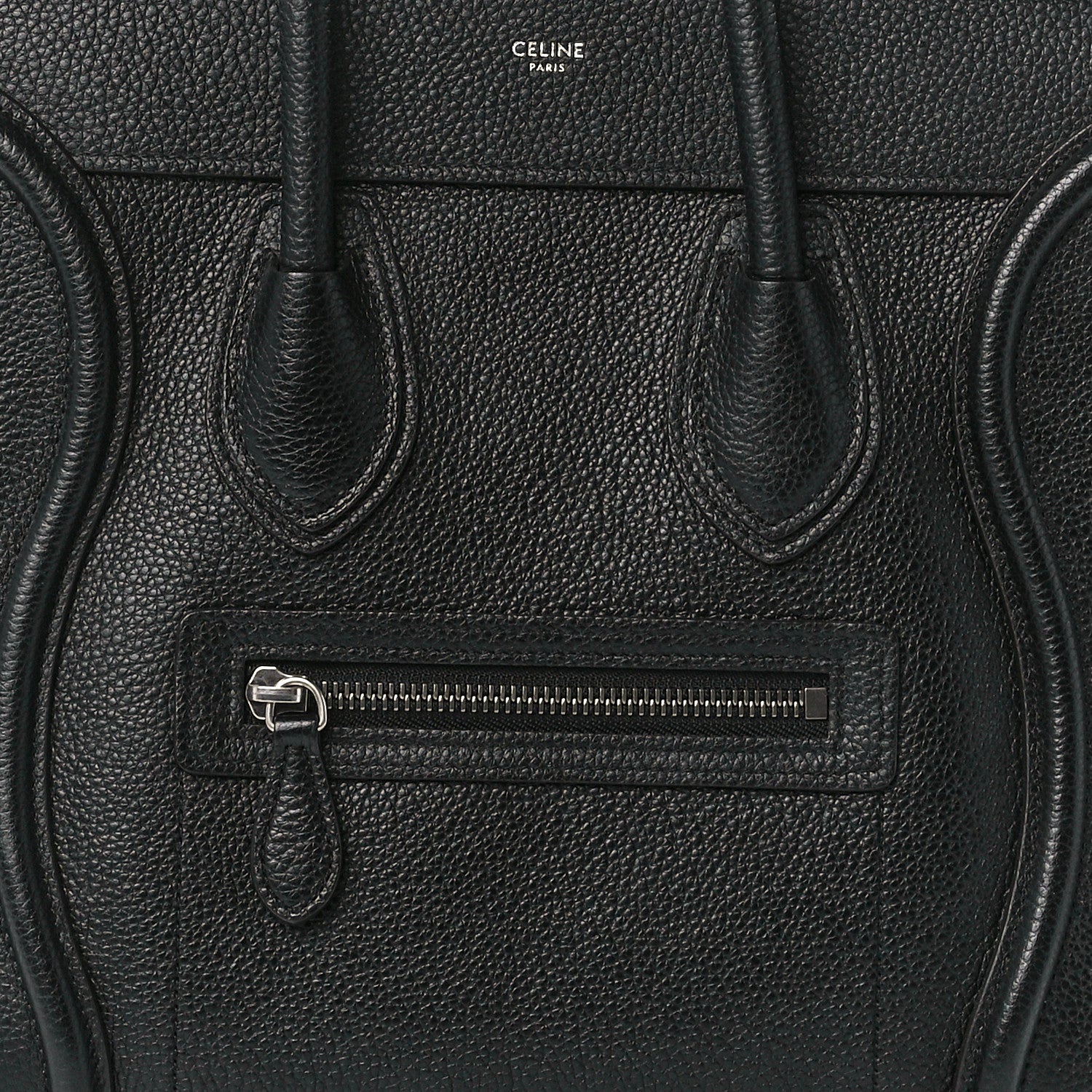 Celine Drummed Calfskin Micro Luggage Black 7 of 10