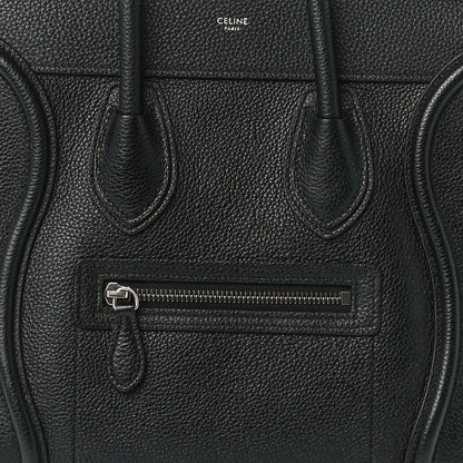 Celine Drummed Calfskin Micro Luggage Black 7 of 10
