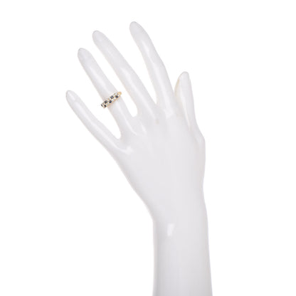 Mikimoto 18K Yellow Gold Diamond Sapphire Band Ring 48 4.5 2 of 7