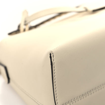 Fendi Vitello King Logo Embossed Medium By The Way Boston Bag White Ice 12 of 15