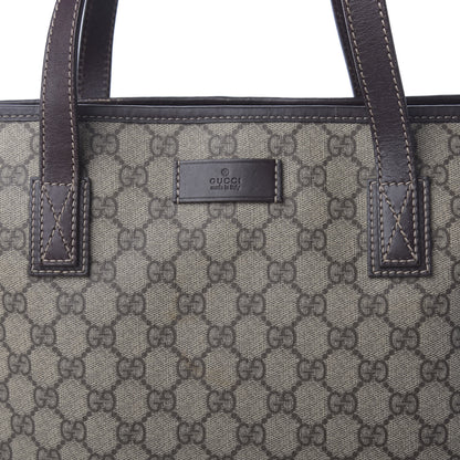 Gucci GG Supreme Monogram Large Zippered Shopping Tote Brown 11 of 11