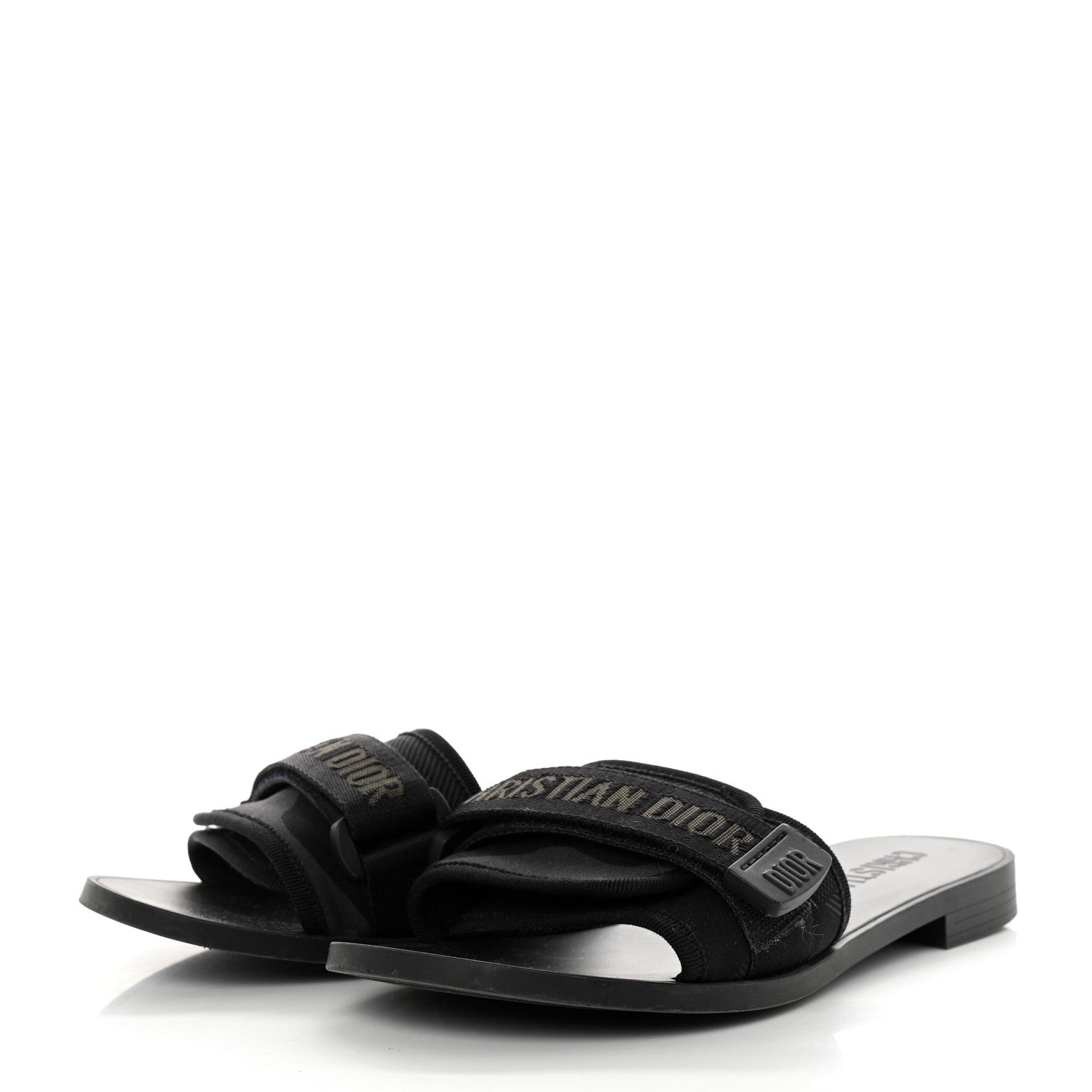 Christian Dior Technical Stretch Fabric Camouflage Dio(r)evolution Slide Sandals 37 Black Military 3 of 9