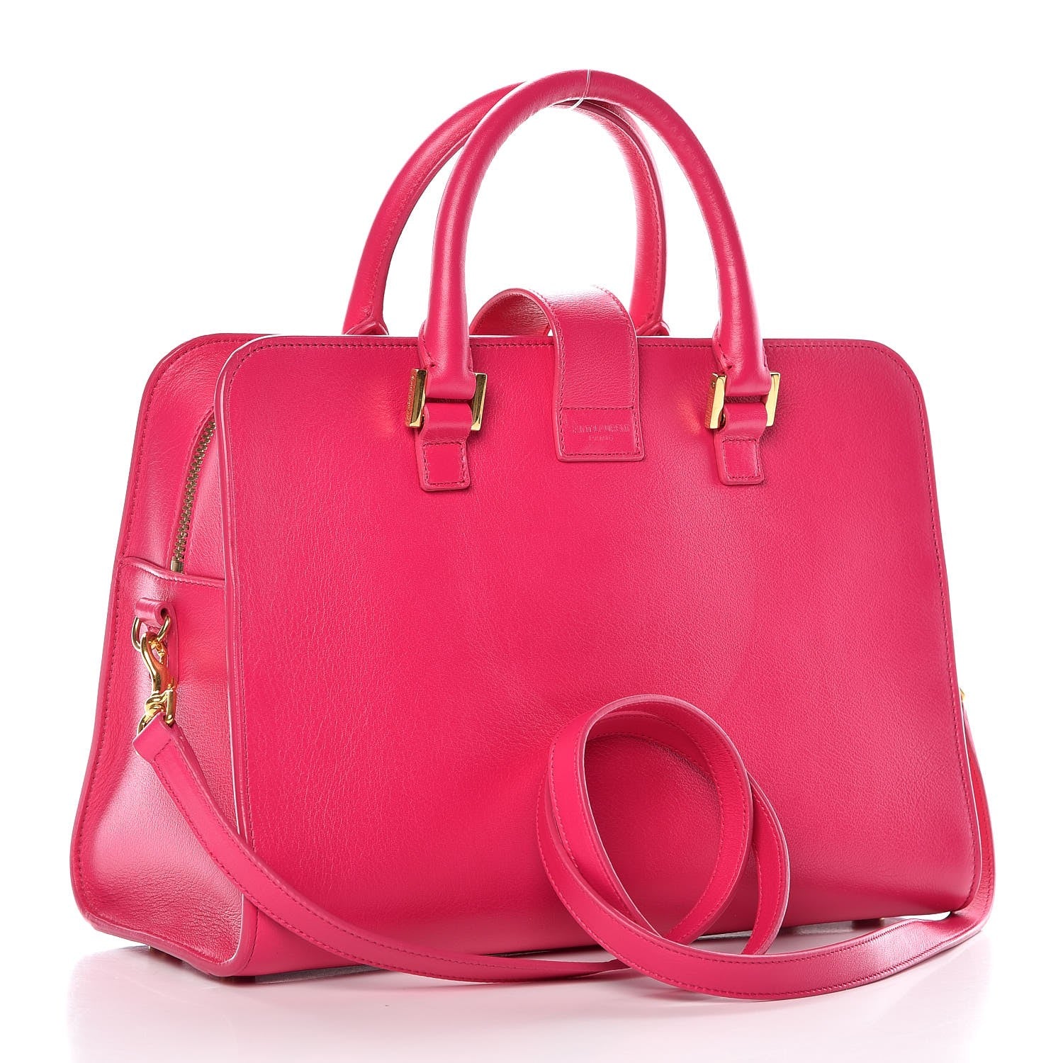Saint Laurent Calfskin Small Monogram Cabas Fuchsia 3 of 11