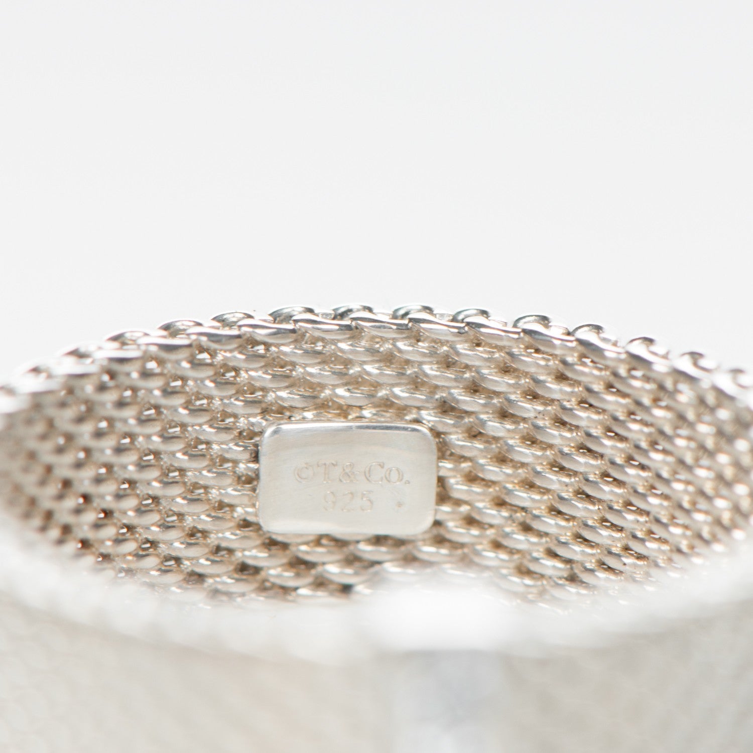 Tiffany Sterling Silver Diamond Mesh Somerset Ring 54 7 5 of 5