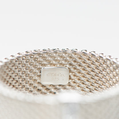 Tiffany Sterling Silver Diamond Mesh Somerset Ring 54 7 5 of 5