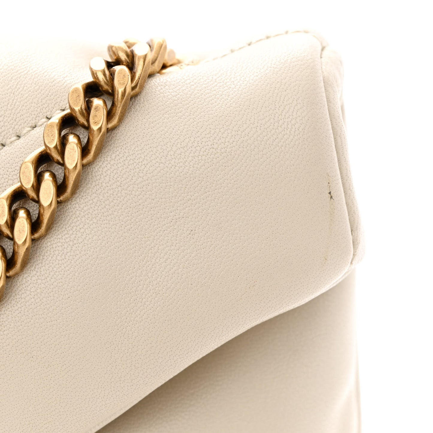 Lambskin Quilted Toy Loulou Puffer Monogram Chain Satchel Crema Soft