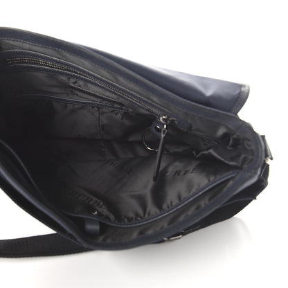 Burberry Calfskin Nylon Fairbank Messenger Bag Navy Black 5 of 9