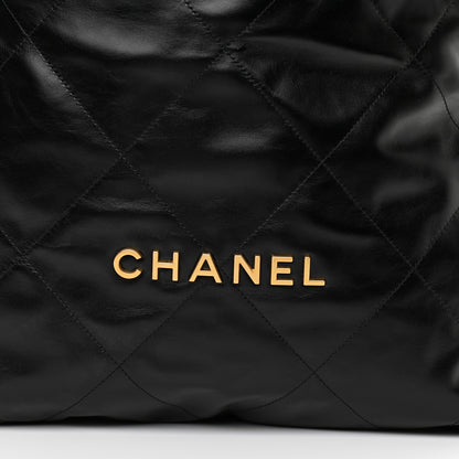 Chanel Shiny Calfskin Quilted Chanel 22 Backpack Black 8 of 10