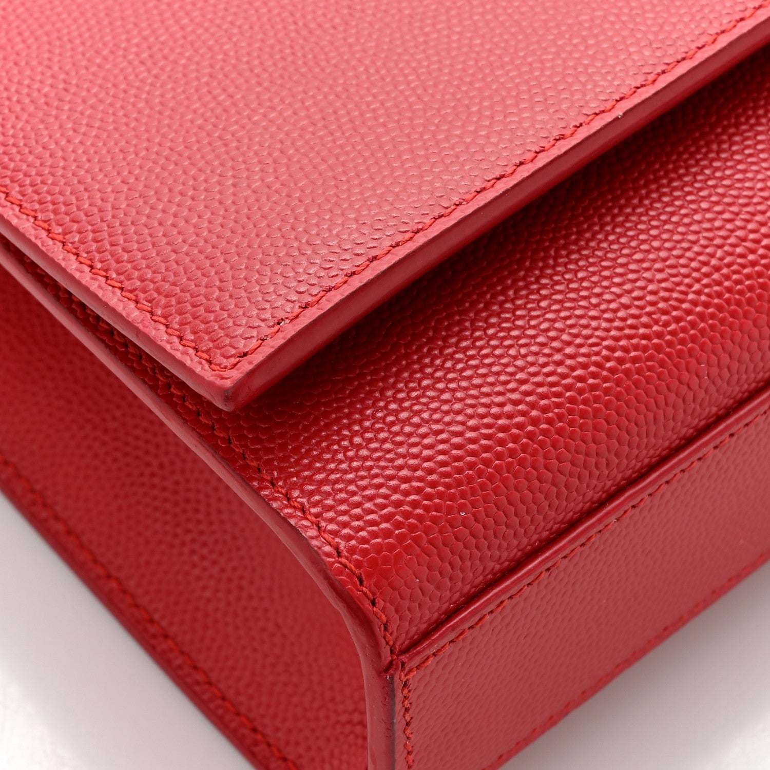 Saint Laurent Grain De Poudre Medium Monogram Kate Satchel Red 13 of 18