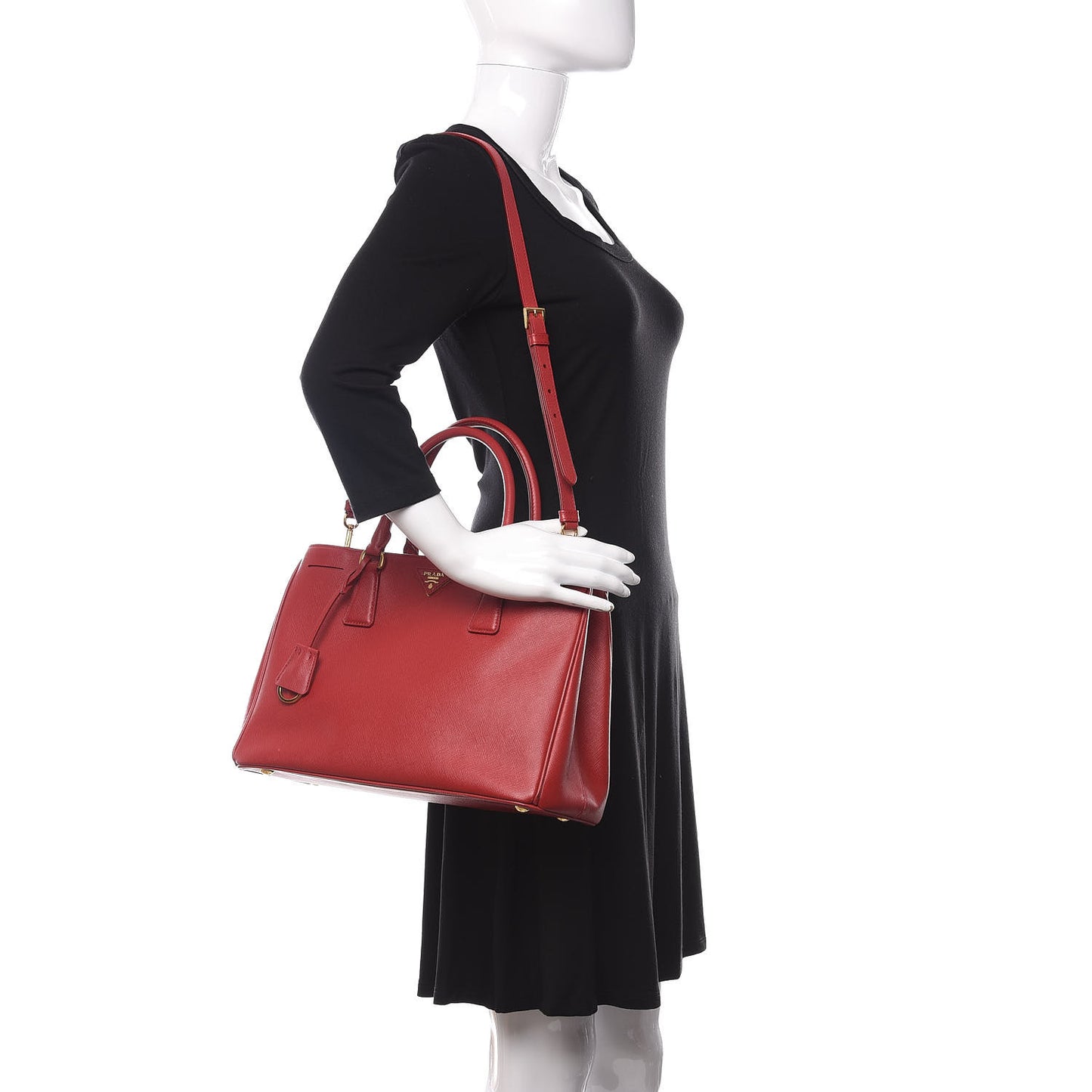 Saffiano Lux Medium Tote Fuoco