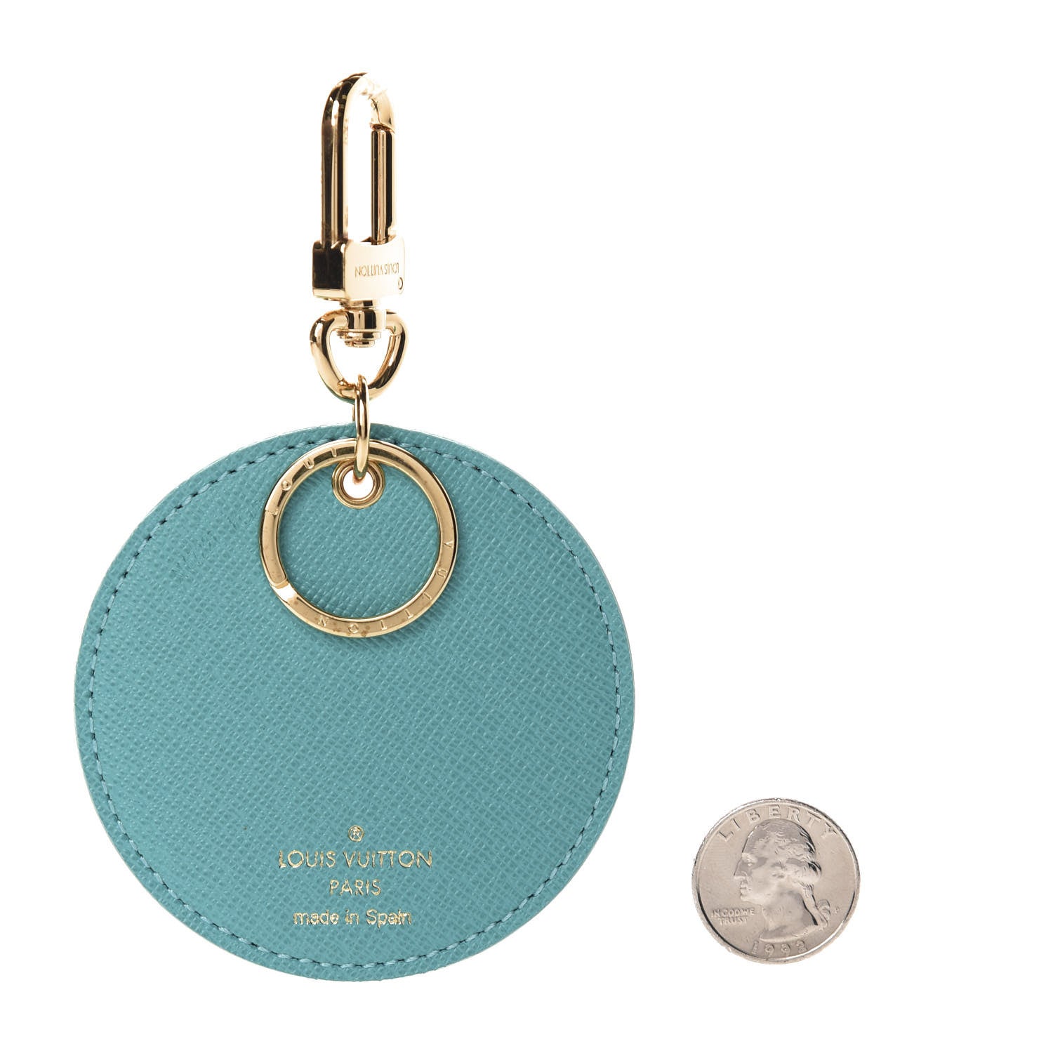 Louis Vuitton Monogram Illustre V Bag Charm Key Ring Turquoise 2 of 4