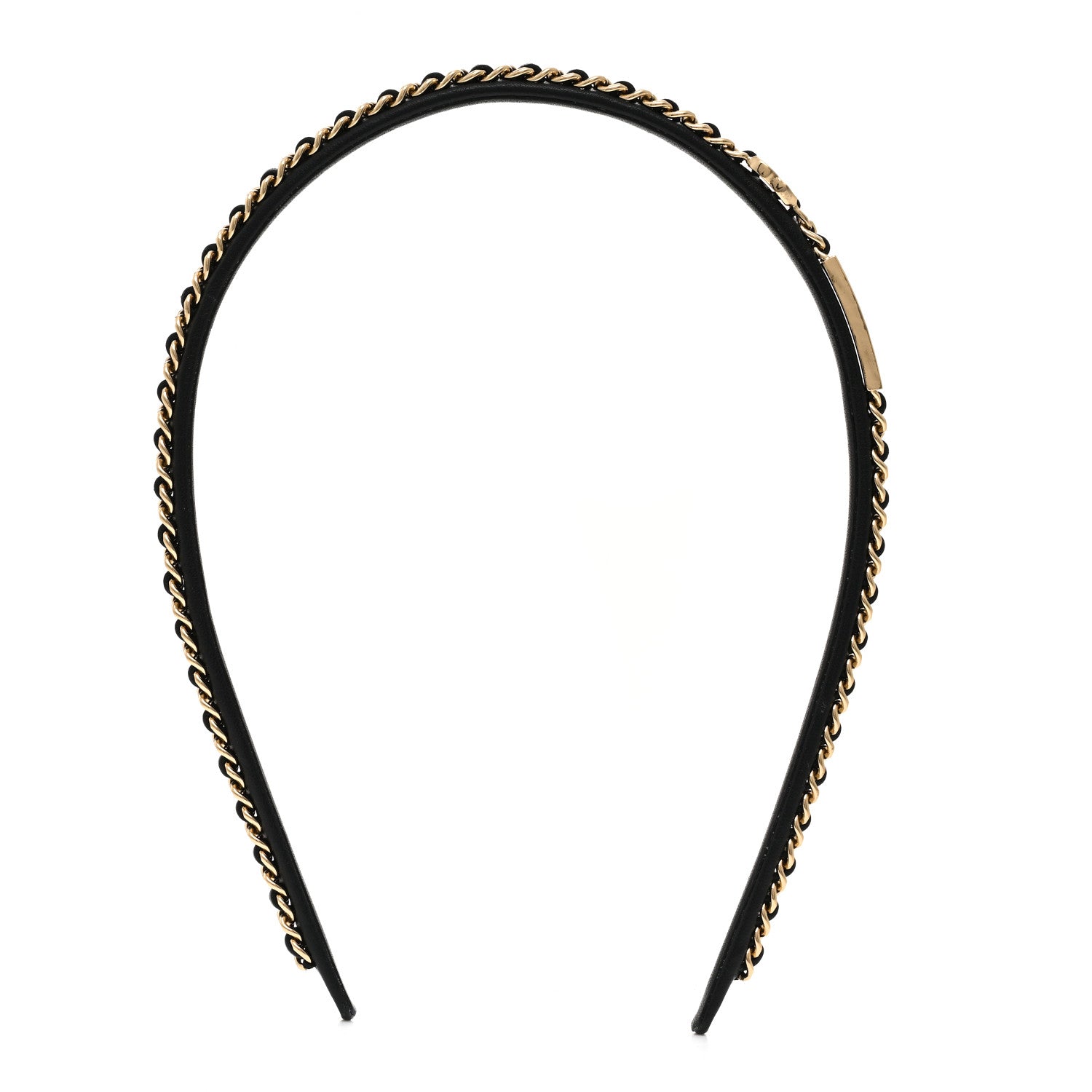 Chanel Metal Lambskin Chain CC Headband 1 of 5