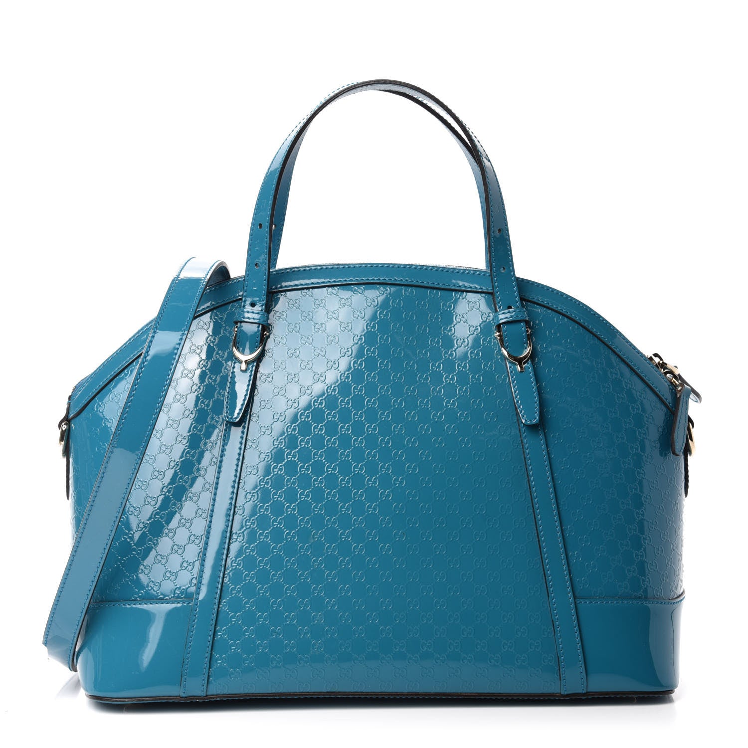 Gucci Patent Microguccissima Medium Nice Top Handle Dome Bag Deep Cobalt 1 of 16