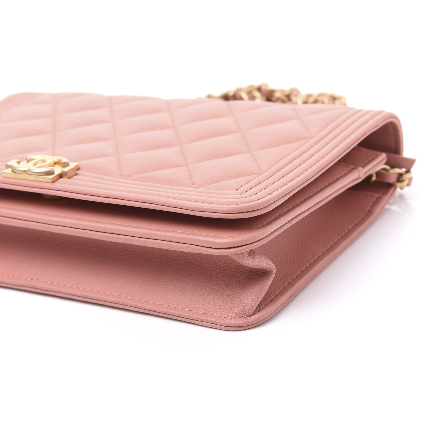 Chanel Caviar Quilted Boy Wallet On Chain WOC Light Pink 6 of 11
