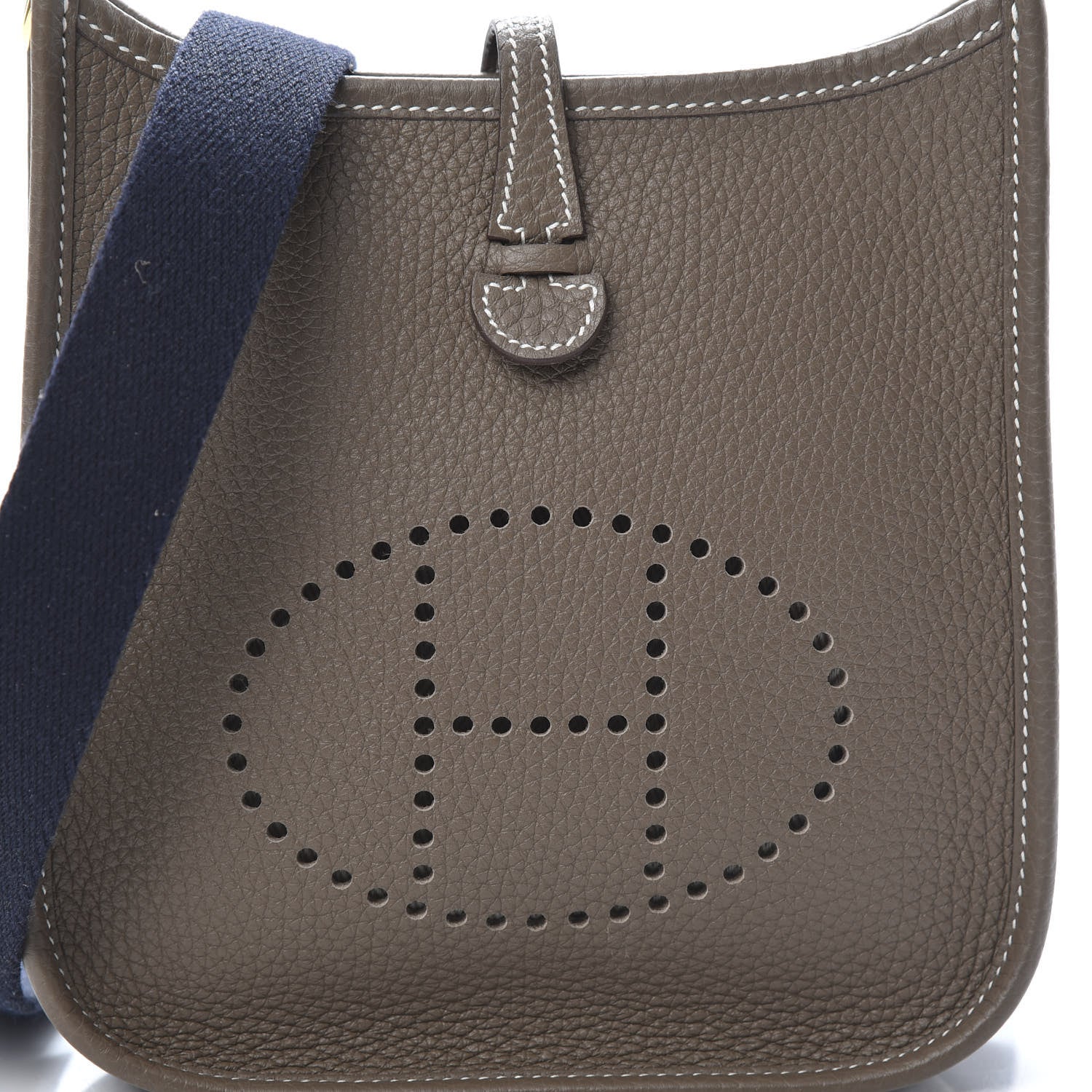 Hermes Taurillon Clemence Amazone Evelyne TPM Etoupe Bleu Indigo 8 of 11