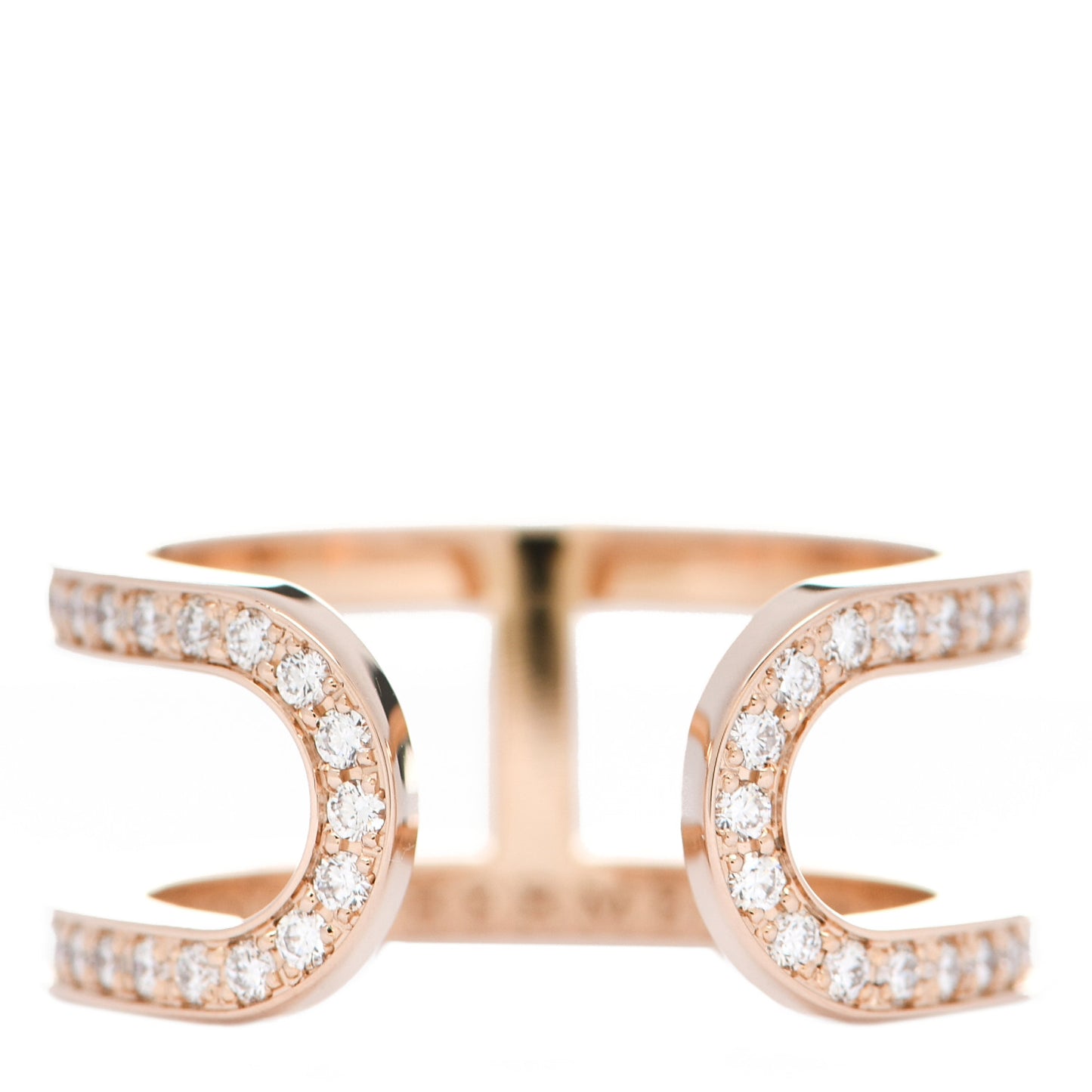 18K Rose Gold Diamond MM Ever Chaine D'Ancre Ring 51 5.75