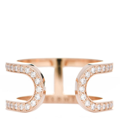 Hermes 18K Rose Gold Diamond MM Ever Chaine D'Ancre Ring 51 5.75 3 of 6