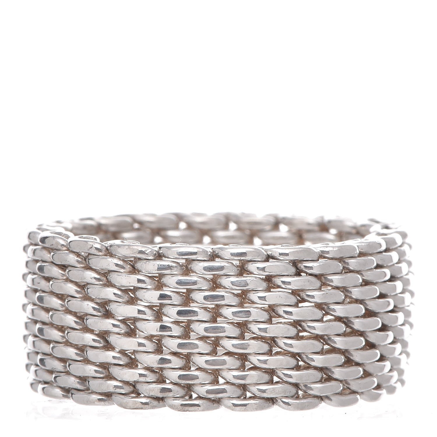 Tiffany Sterling Silver Somerset Mesh Ring 60 9 1 of 4