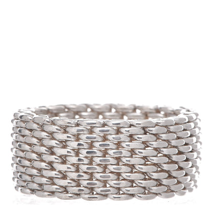 Tiffany Sterling Silver Somerset Mesh Ring 60 9 1 of 4