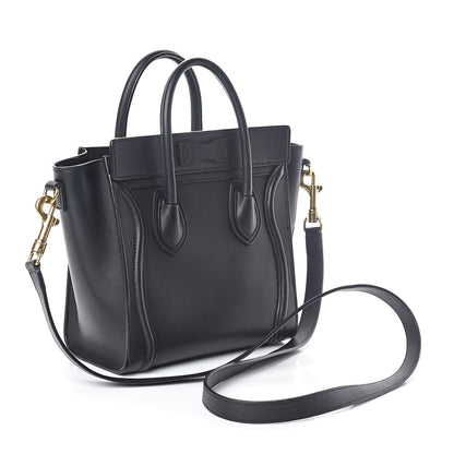 Celine Smooth Calfskin Nano Luggage Black 3 of 10