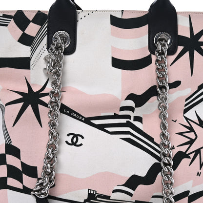 Chanel Canvas Cruise Print Tote Pink White Black 8 of 10