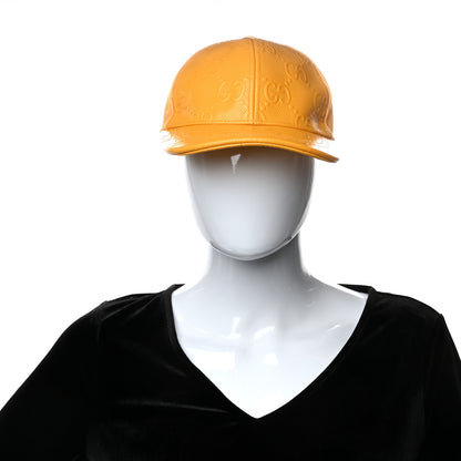 Gucci Calfskin Mesh GG Tennis Embossed Gary Baseball Hat 58 Tangerine 2 of 9